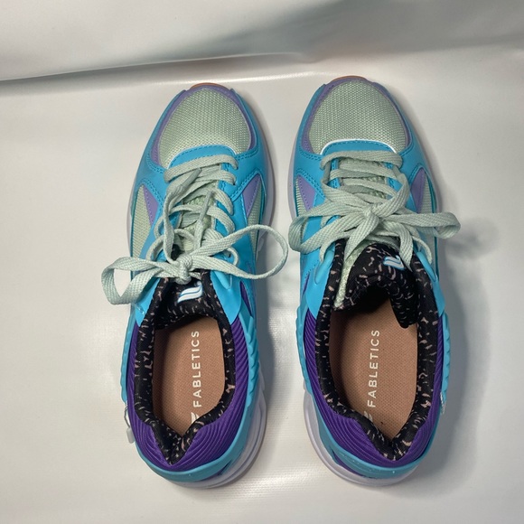 Fabletics colorful sneakers new blue purple green size 8 - Picture 9 of 12